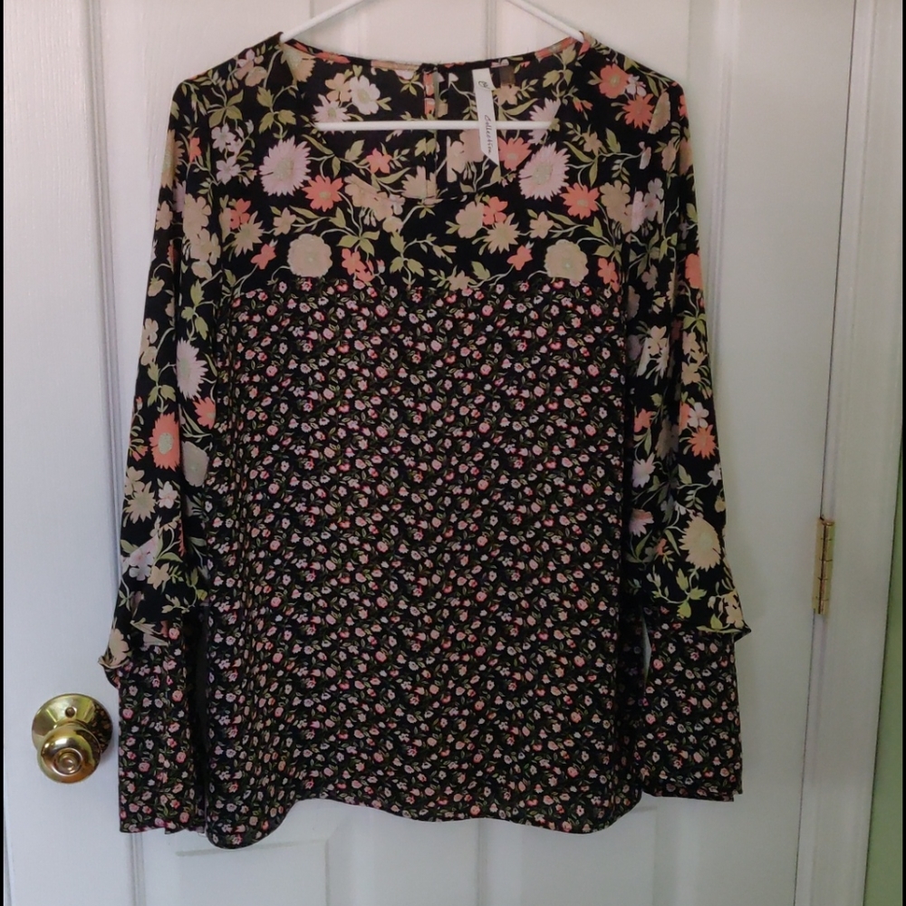 NY Collection flowered blouse